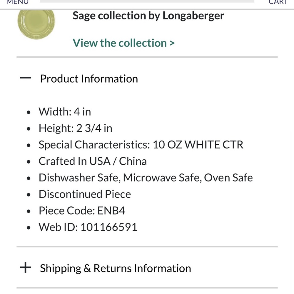Longaberger Woven Traditions Sage 4" Entertaining Bowl - Picture 6 of 6